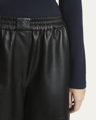 LOEWE Cropped Leather and Suede Trousers | Thumbnail 5