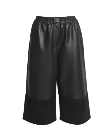 LOEWE Cropped Leather and Suede Trousers | Thumbnail 1