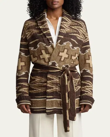 Ralph Lauren Collection Silk-Linen Shawl-Collar Cardigan | Thumbnail 4