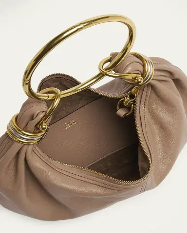 Chloé Bracelet Bag Mini in Shiny Grained Calfskin | Thumbnail 8