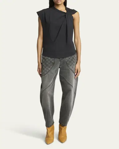 Isabel Marant Nayda Twisted Cap-Sleeve T-Shirt | Thumbnail 2