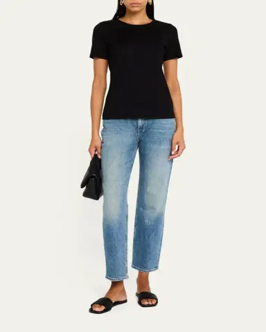 Lafayette 148 New York Ribbed Crewneck Cotton T-Shirt | Thumbnail 2