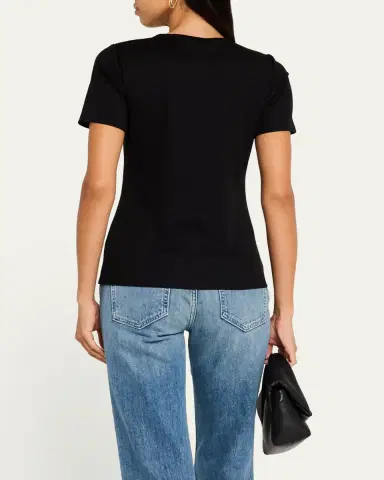 Lafayette 148 New York Ribbed Crewneck Cotton T-Shirt | Thumbnail 3