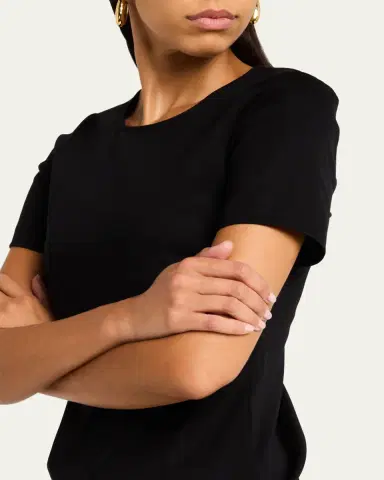 Lafayette 148 New York Ribbed Crewneck Cotton T-Shirt | Thumbnail 5