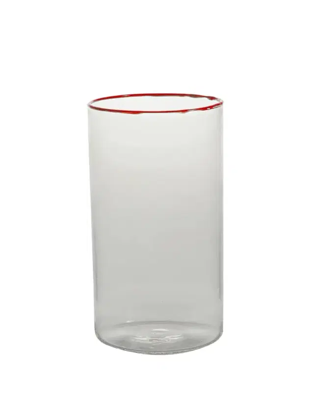 Tuttoattaccato Red Highball Glass, 15.2 oz.