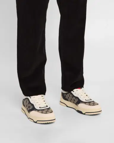 Gucci Men's Re-Web GG Supreme Canvas and Leather Sneakers | Thumbnail 17 Gucci Men's Re-Web GG Supreme Canvas and Leather Sneakers | Thumbnail 17