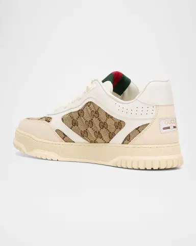 Gucci Men's Re-Web GG Supreme Canvas and Leather Sneakers | Thumbnail 3 Gucci Men's Re-Web GG Supreme Canvas and Leather Sneakers | Thumbnail 3