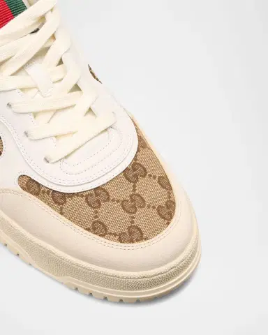 Gucci Men's Re-Web GG Supreme Canvas and Leather Sneakers | Thumbnail 4 Gucci Men's Re-Web GG Supreme Canvas and Leather Sneakers | Thumbnail 4