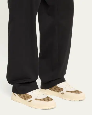 Gucci Men's Re-Web GG Supreme Canvas and Leather Sneakers | Thumbnail 6 Gucci Men's Re-Web GG Supreme Canvas and Leather Sneakers | Thumbnail 6