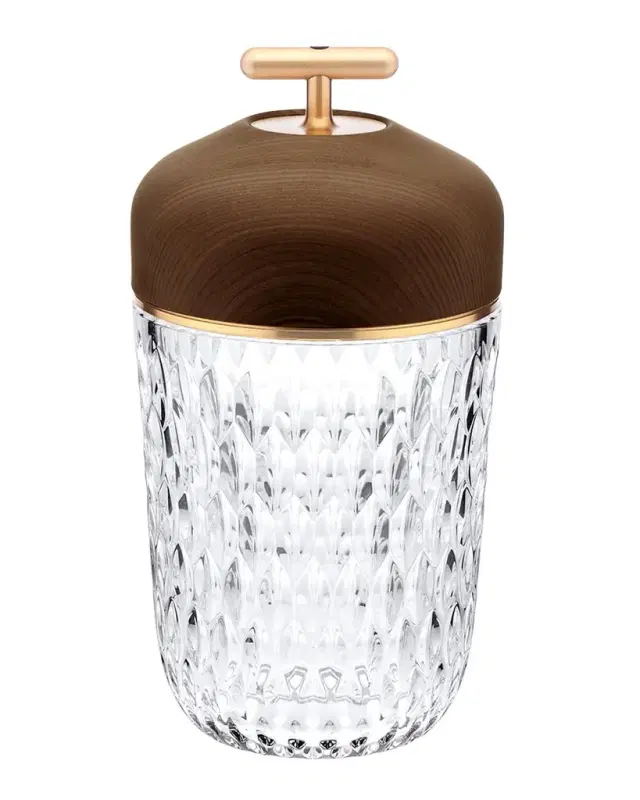 Saint Louis Crystal Folia Dark Wood Portable Lamp