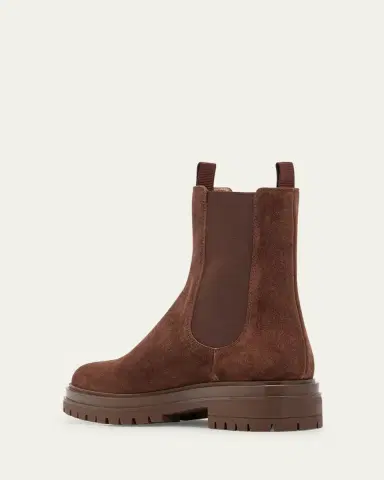 Gianvito Rossi Chester Suede Lug-Sole Chelsea Ankle Boots | Thumbnail 4