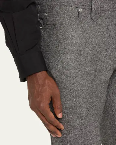 Brioni Men's Meribel Wool Flannel 5-Pocket Pants | Thumbnail 3 Brioni Men's Meribel Wool Flannel 5-Pocket Pants | Thumbnail 3