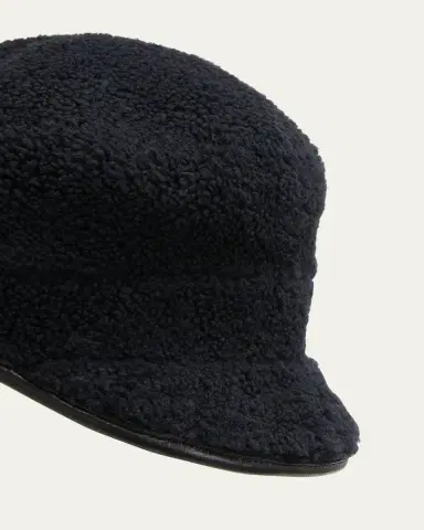 Gushlow and Cole Curly Merino Shearling & Leather Cap | Thumbnail 2