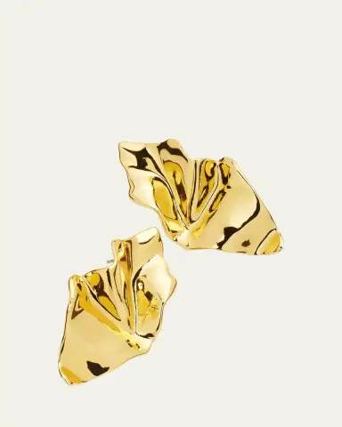 ALEXIS BITTAR Crumpled Gold Small Post Earrings | Thumbnail 3