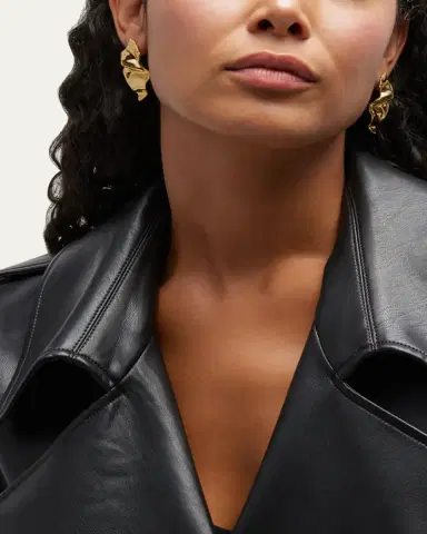ALEXIS BITTAR Crumpled Gold Small Post Earrings | Thumbnail 5