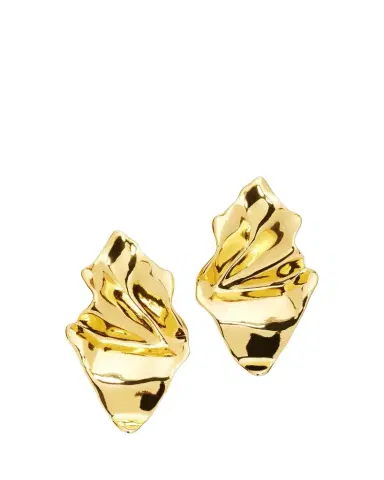 ALEXIS BITTAR Crumpled Gold Small Post Earrings | Thumbnail 1