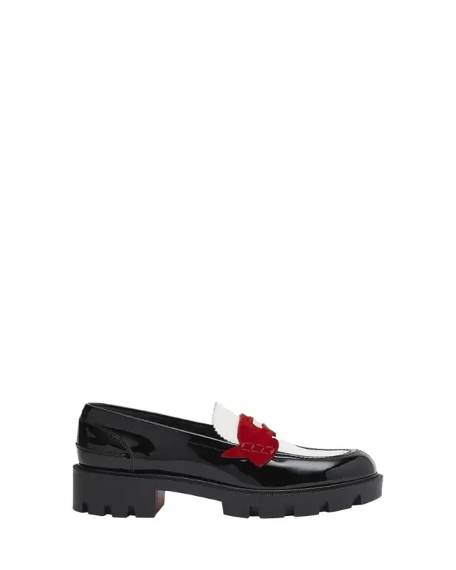 Penny Donna Tricolor Red Sole Loafers