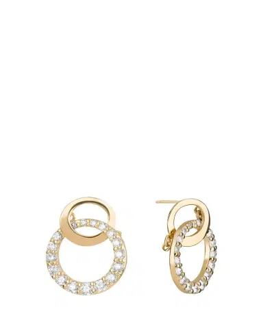 Lana 14K Gold Flawless Double Bond Cusp Dangle Stud Earrings | Thumbnail 1