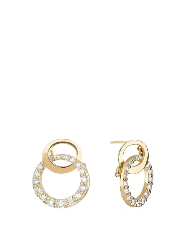 Lana 14K Gold Flawless Double Bond Cusp Dangle Stud Earrings