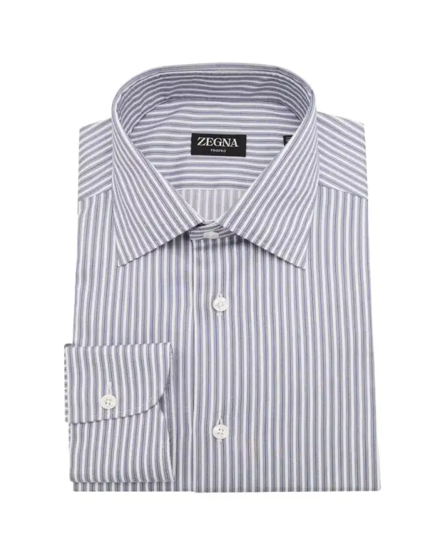 Men's Trofeo Cotton Multi-Stripe Dress Shirt