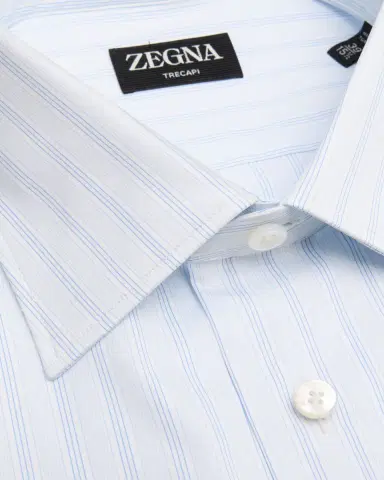 Zegna Men's Trecapi Cotton Multi-Stripe Dress Shirt | Thumbnail 2 Zegna Men's Trecapi Cotton Multi-Stripe Dress Shirt | Thumbnail 2