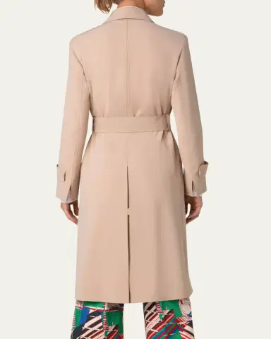 Akris punto Techno Laser Cut Crepe Belted Trench Coat | Thumbnail 3 Akris punto Techno Laser Cut Crepe Belted Trench Coat | Thumbnail 3