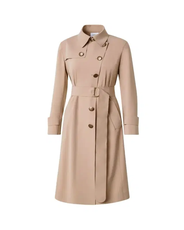 Akris punto Techno Laser Cut Crepe Belted Trench Coat