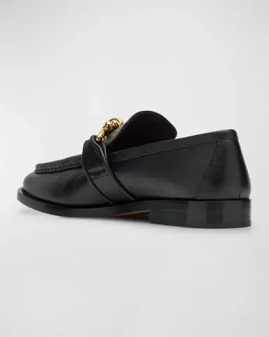 Bottega Veneta Astaire Metallic Knot Leather Loafers | Thumbnail 3