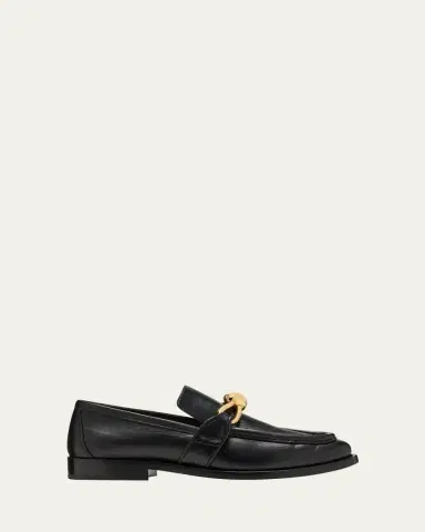 Bottega Veneta Astaire Metallic Knot Leather Loafers | Thumbnail 6