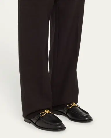 Bottega Veneta Astaire Metallic Knot Leather Loafers | Thumbnail 7
