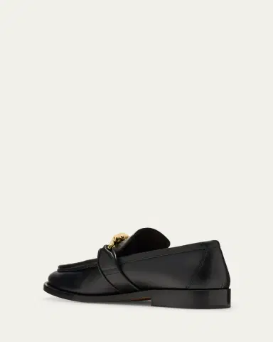 Bottega Veneta Astaire Metallic Knot Leather Loafers | Thumbnail 9
