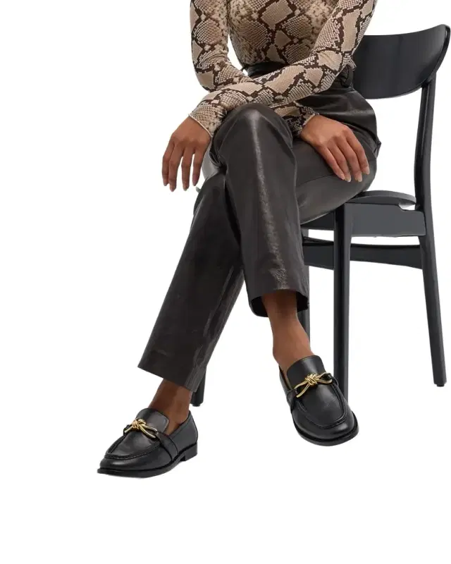 Astaire Metallic Knot Leather Loafers