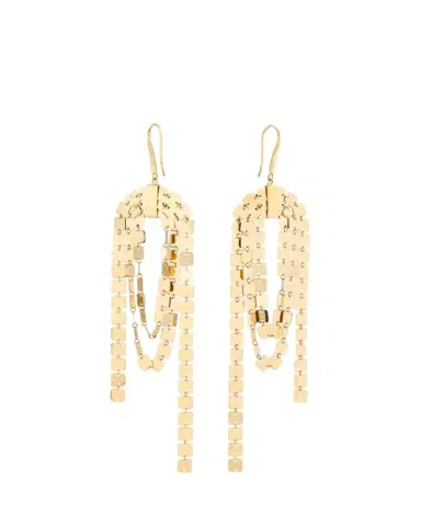 Lana 14K Yellow Gold Laser Square Linear Cascade Earrings | Thumbnail 1