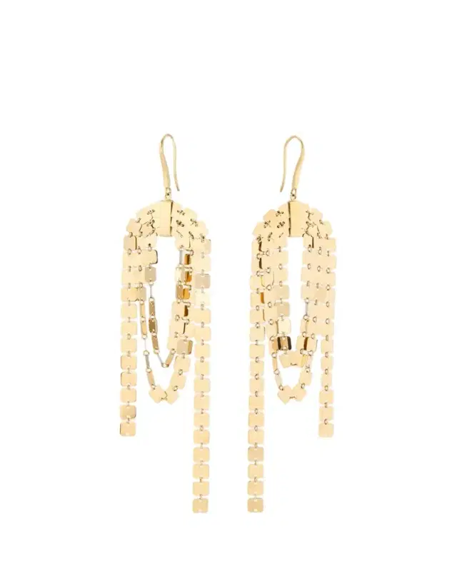 Lana 14K Yellow Gold Laser Square Linear Cascade Earrings