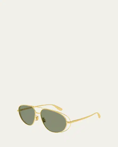 Bottega Veneta Cutout Metal Aviator Sunglasses | Thumbnail 2 Bottega Veneta Cutout Metal Aviator Sunglasses | Thumbnail 2