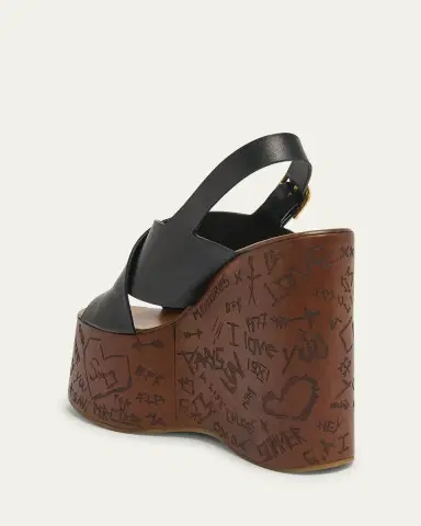 Chloé Maxime Leather Crisscross Platform Sandals | Thumbnail 2 Chloé Maxime Leather Crisscross Platform Sandals | Thumbnail 2