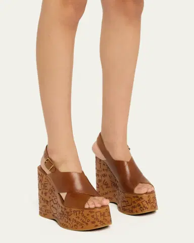 Chloé Maxime Leather Crisscross Platform Sandals | Thumbnail 4 Chloé Maxime Leather Crisscross Platform Sandals | Thumbnail 4