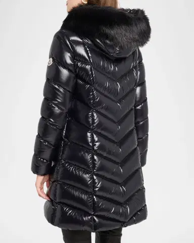 Moncler Fulmarus Faux Fur-Trimmed Hooded Long Down Jacket | Thumbnail 2