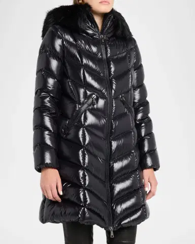 Moncler Fulmarus Faux Fur-Trimmed Hooded Long Down Jacket | Thumbnail 3