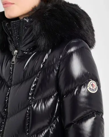 Moncler Fulmarus Faux Fur-Trimmed Hooded Long Down Jacket | Thumbnail 4