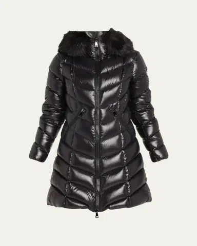 Moncler Fulmarus Faux Fur-Trimmed Hooded Long Down Jacket | Thumbnail 6
