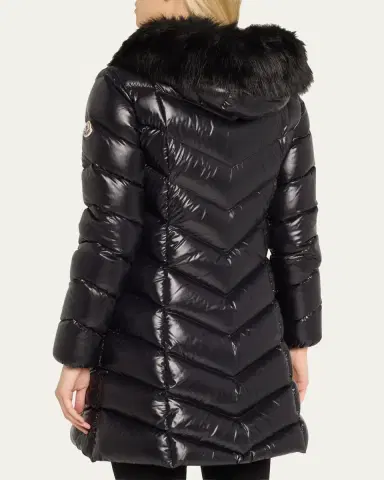 Moncler Fulmarus Faux Fur-Trimmed Hooded Long Down Jacket | Thumbnail 8