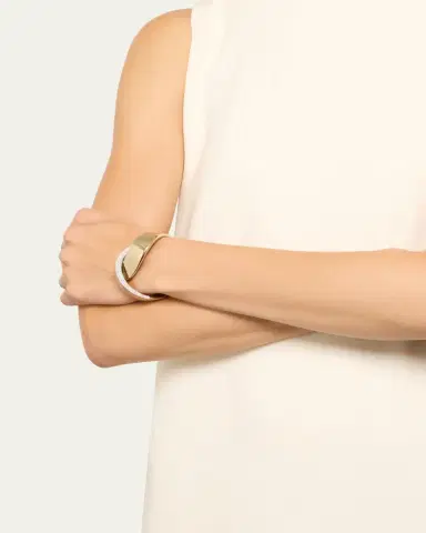 Vhernier Abbraccio 18K White Gold Demi Pave Bangle | Thumbnail 2