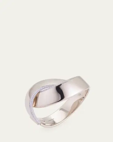 Vhernier Abbraccio 18K White Gold Demi Pave Bangle | Thumbnail 3