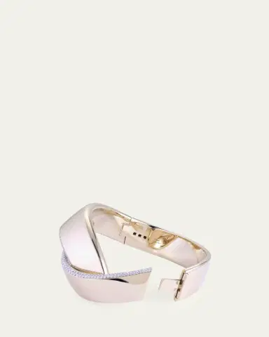 Vhernier Abbraccio 18K White Gold Demi Pave Bangle | Thumbnail 4