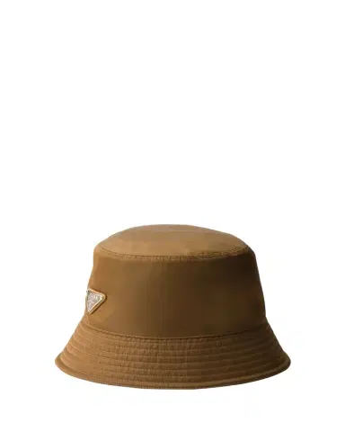 Prada Men's Nylon Triangle-Logo Bucket Hat | Thumbnail 1