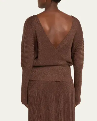 Lafayette 148 New York Ribbed Shimmer Dolman-Sleeve Sweater | Thumbnail 3 Lafayette 148 New York Ribbed Shimmer Dolman-Sleeve Sweater | Thumbnail 3