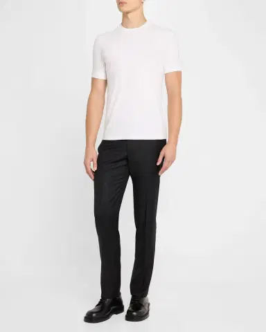 Giorgio Armani Men's Textured Stretch T-Shirt | Thumbnail 2