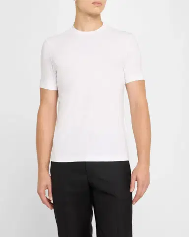 Giorgio Armani Men's Textured Stretch T-Shirt | Thumbnail 4