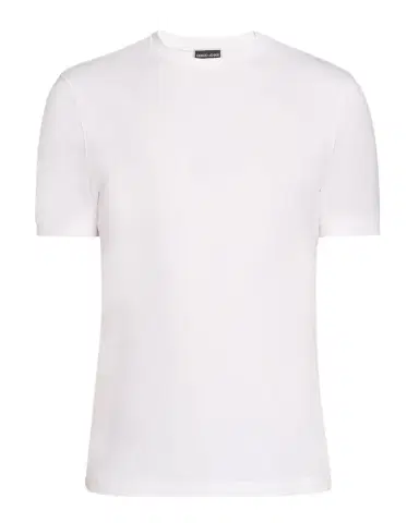 Giorgio Armani Men's Textured Stretch T-Shirt | Thumbnail 1